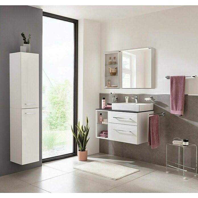 Fackelmann Oxford Bad-Wandregal oben (Weiß, B x T x H: 300 x 200 x 696 mm) | BAUHAUS