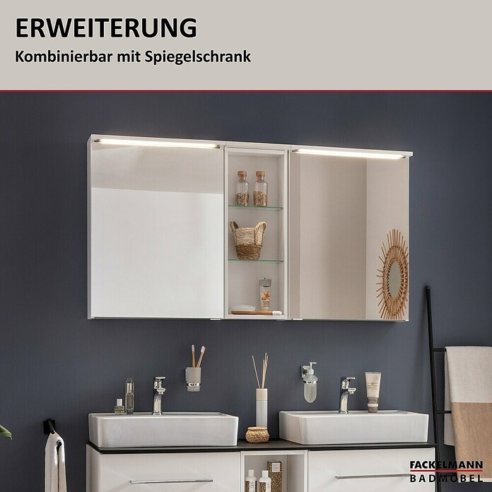 Fackelmann Oxford Bad-Wandregal oben (Weiß, B x T x H: 300 x 200 x 696 mm) | BAUHAUS