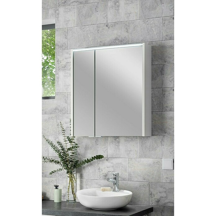 Fackelmann Denver Spiegelschrank (B x H: 600 x 683 mm, Weiß) | BAUHAUS