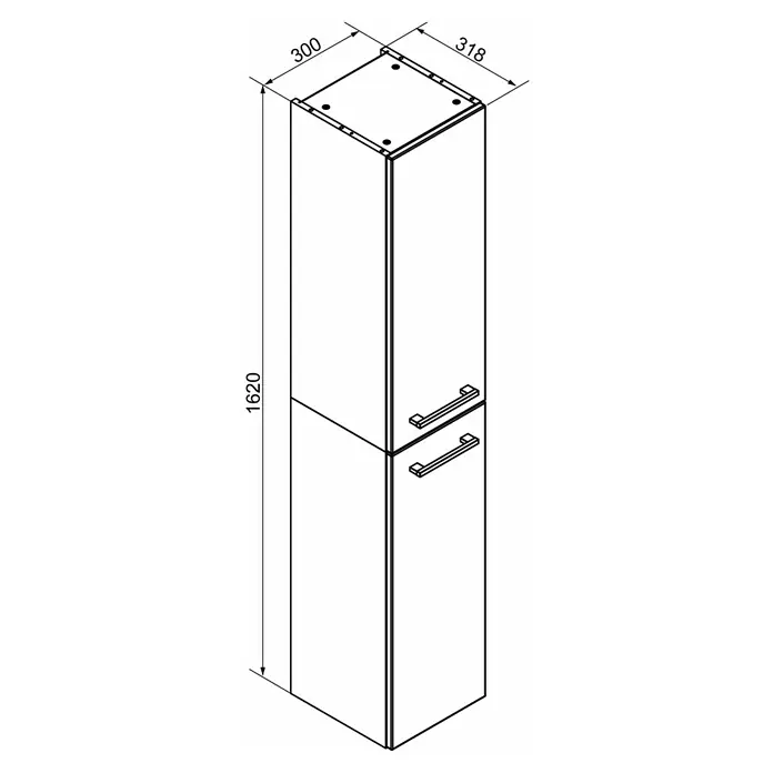 Fackelmann Oxford Hochschrank - Weiß, B x T x H: 300 x 318 x 1.620 mm - Schmaler Badezimmerschrank in Anthrazit mit zwei Schubladen und den Maßen 300 x 318 x 1620 mm für mehr Stauraum im Bad.