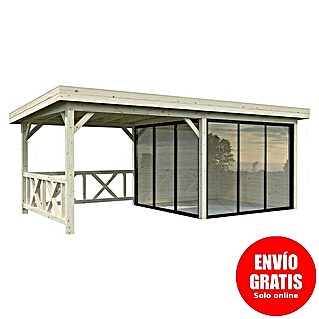 Palmako Caseta de jardín Lenna Set 703 Slide Plus (Medidas ext. (An x Pr): 628 x 340 cm, Madera, Natural)