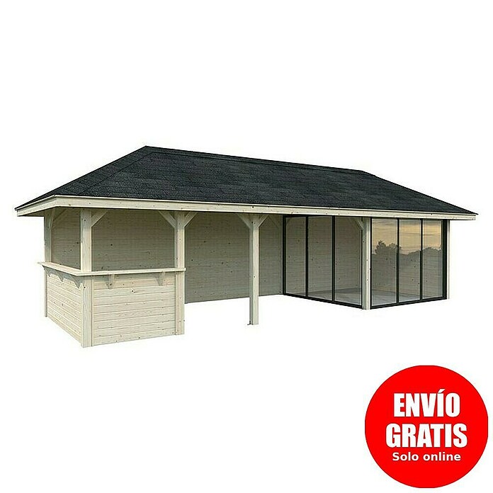 Palmako Caseta de jardín Bianca Set 215 Slide (Medidas ext. (An x Pr): 672 x 672 cm, Madera, Natural) | BAUHAUS