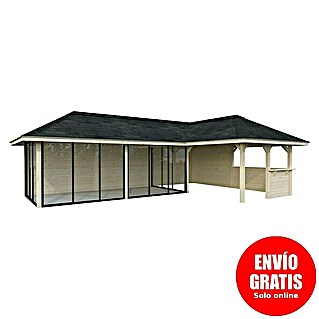 Palmako Caseta de jardín Bianca Set 221 Slide (Medidas ext. (An x Pr): 960 x 672 cm, Madera, Natural)