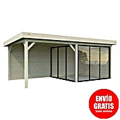 Palmako Caseta de jardín Lenna Set 405 Slide (Medidas ext. (An x Pr): 628 x 340 cm, Madera, Natural) | BAUHAUS