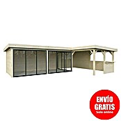 Palmako Caseta de jardín Lenna Set 420 Slide (Medidas ext. (An x Pr): 916 x 628 cm, Madera, Natural) | BAUHAUS