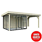 Palmako Caseta de jardín Lenna Set 406 Slide (Medidas ext. (An x Pr): 628 x 340 cm, Madera, Natural) | BAUHAUS