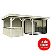 Palmako Caseta de jardín Lenna Set 708 Slide Plus (Medidas ext. (An x Pr): 628 x 340 cm, Madera, Natural) | BAUHAUS