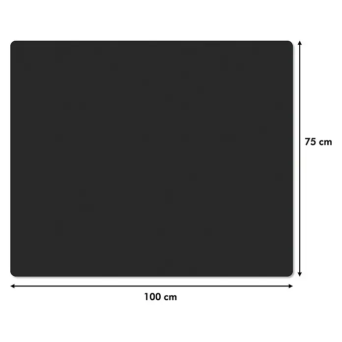 Panadero Placa de protección - An x Al: 75 x 100 cm, Acero, Negro, Específico para: Suelos - Alfombrilla de escritorio rectangular negra de 100 x 75 cm que ofrece un espacio de trabajo limpio y ordenado.