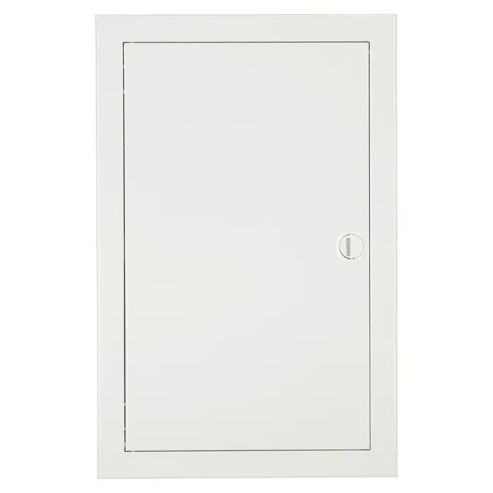 Gewiss Unterputz-Verteiler mit Tür - Anzahl Reihen: 3 Stk., 36,8 x 56,8 cm, Weiß - Weiße Gehäuse-Abdeckung mit rundem Schlossdetail für den Innenbereich. Ideal zur sicheren Abdeckung von Schaltschränken.