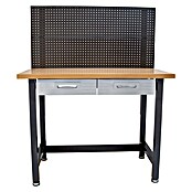 Werkbank (L x B x H: 62 x 122 x 156 cm, 2 Schubladen)