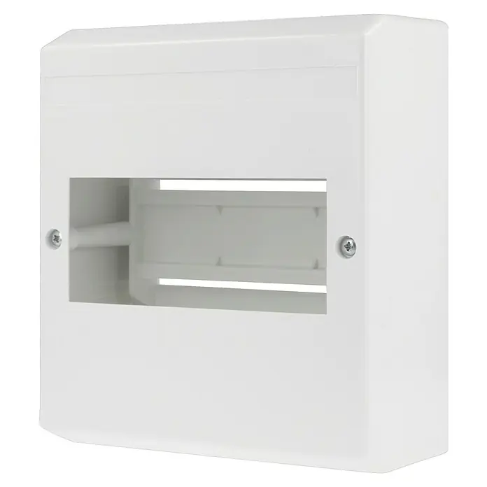 F-tronic Automatenkasten - Anzahl Reihen: 1 Stk., 14 x 6,5 cm, Weiß, Anzahl Module: 6 Stk. - Weiße Aufputz-Verteilerkasten mit Schraubenbefestigung zur Installation von Schaltern und elektronischen Bauteilen. Robuste und einfache Montage.