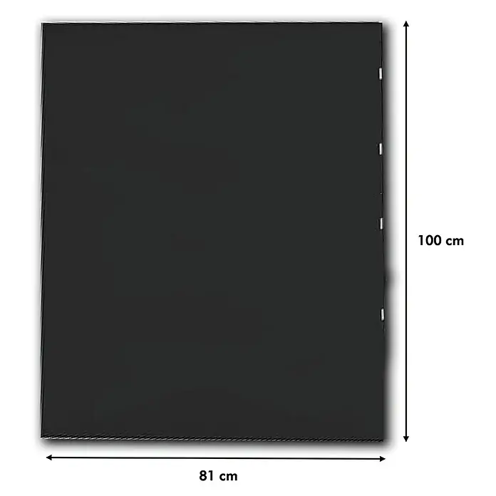 Panadero Placa de protección - An x Al: 81 x 100 cm, Silicato, Negro, Específico para: Paredes - Cubierta negra con dimensiones de 81 cm de ancho y 100 cm de alto, adecuada para diversos usos interiores y exteriores.