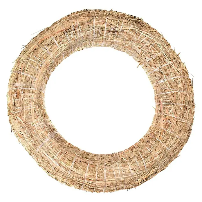 Strohkranz - Ø x H: 25 x 5 cm - Strohkranz für Bastelarbeiten und Dekorationen, ideal zum Gestalten von saisonalen Kränzen und festlichen Dekorationen.