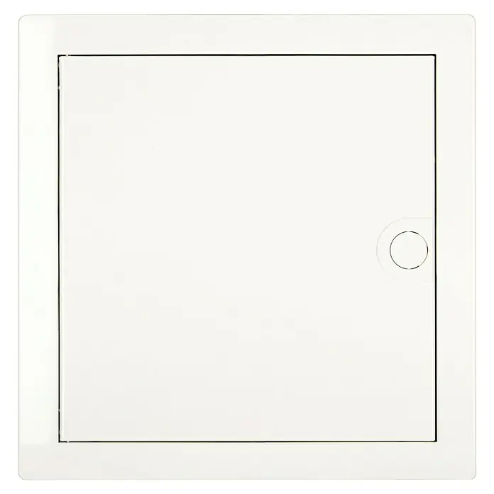 Hager Unterputz-Verteiler Volta VU12NC - Anzahl Reihen: 1 Stk., 34,8 x 35,6 cm, Weiß - Weiße Revisionsklappe mit Rahmen, ideal für den unauffälligen Zugang zu Installationen hinter Wänden und Decken. Saubere Optik und einfache Handhabung.