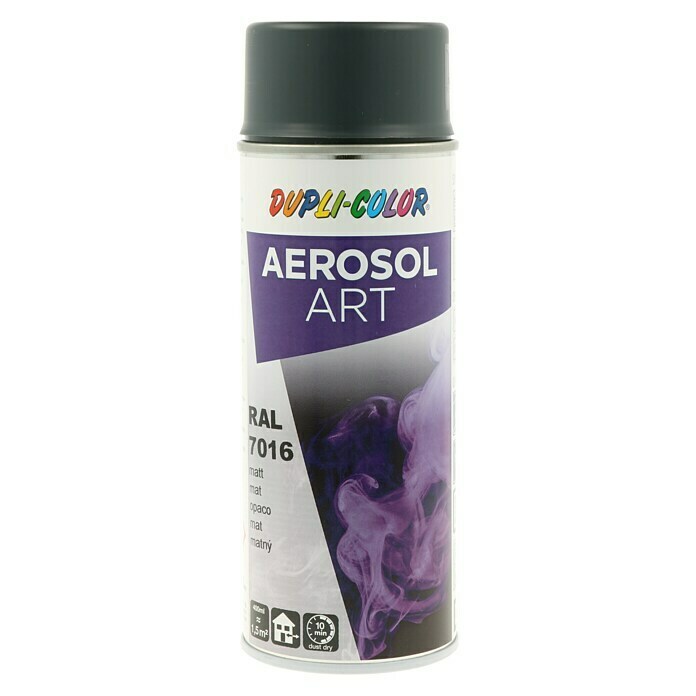 Dupli-Color Aerosol Art Sprühlack RAL 7016 (Matt, 400 ml, Anthrazit/Grau)