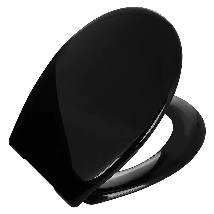 Calmwaters WC-Sitz Original - Duroplast, Schwarz, Mit Absenkautomatik - Glänzender, schwarzer WC-Sitz für ein stilvolles Badezimmerdesign. Der Sitz ist modern und leicht zu reinigen.