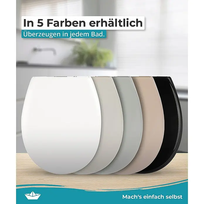 Calmwaters WC-Sitz Original - Duroplast, Schwarz, Mit Absenkautomatik - Badezimmer-WC-Sitze in 5 verschiedenen Farben. Die WC Sitze sind aus hochwertigem Material gefertigt und passen in jedes Badezimmer.