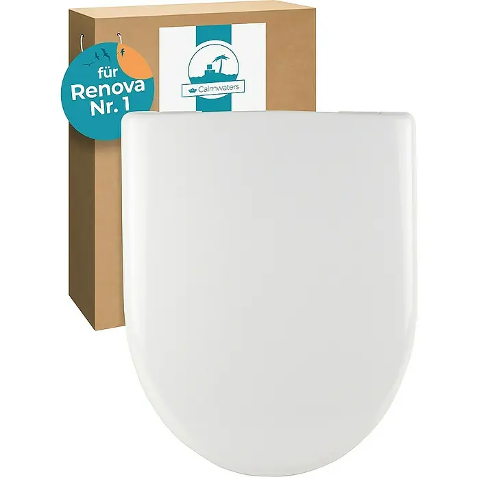 Calmwaters WC-Sitz Renova Nr. 1 - Duroplast, Weiß, Mit Absenkautomatik - Weißer Calmwaters WC-Sitz Renova Nr. 1, hochwertig verarbeitet, für höchsten Komfort und eine elegante Optik im Badezimmer.