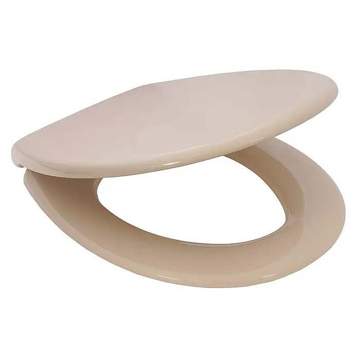 Calmwaters WC-Sitz Original - Duroplast, Beige, Mit Absenkautomatik - Beige Toilettensitz mit leicht geöffnetem Deckel, modernes Design für jedes Badezimmer. Die glatte Oberfläche sorgt für Komfort und einfache Reinigung.