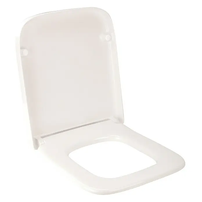 Calmwaters WC-Sitz Renova Nr. 1 Plan - Duroplast, Weiß, Mit Absenkautomatik - Ein offener, weißer Toilettensitz mit Deckel. Ideal für jedes Badezimmer und leicht zu reinigen.