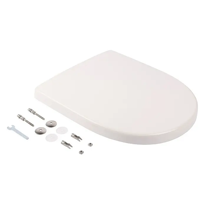 Calmwaters WC-Sitz Icon - Duroplast, Weiß, Mit Absenkautomatik - Weißer Toilettensitz mit Befestigungsmaterialien, ideal für Badezimmerrenovierungen und neue Installationen. Robuste Konstruktion für langlebige Nutzung.