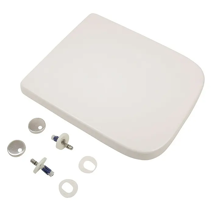 Calmwaters WC-Sitz Renova Nr. 1 Plan - Duroplast, Weiß, Mit Absenkautomatik - Toilettensitz aus weißem Kunststoff mit Befestigungsmaterial für die Installation auf einer Toilette.