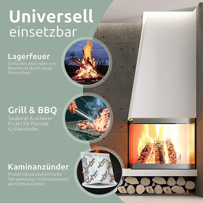 holz4home Grillanzünder -  - Vielseitige Anzünder für Lagerfeuer, Grill & BBQ und Kamin. Problemloses, sauberes und sicheres Anzünden von Brennholz und als Ofenanzünder.