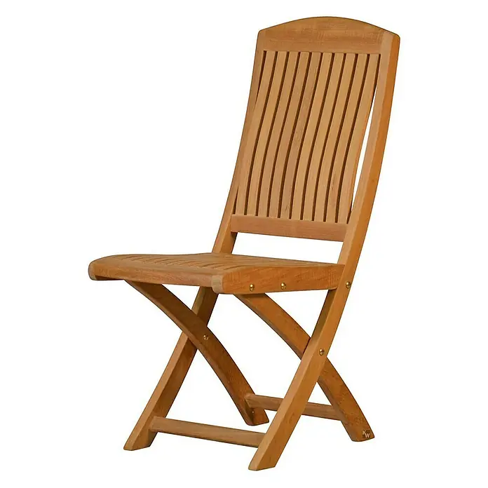 Kai Wiechmann Gartenstuhl - Teakholz, Klappbar, Naturbelassen, B x T x H: 44 x 62 x 96 cm - Holzfarbener Klappstuhl mit Lattenmuster auf Sitzfläche und Rückenlehne für den Garten oder die Terrasse.