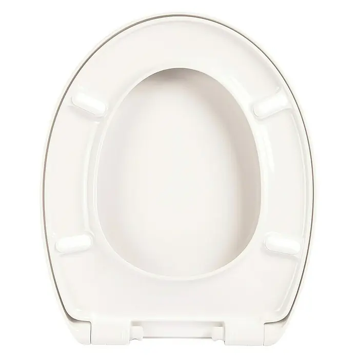 Calmwaters WC-Sitz Modern Soft - Duroplast, Weiß, Mit Absenkautomatik - Toilettendeckel aus weißem Kunststoff mit ovaler Form und glatter Oberfläche für Badezimmer und WCs.