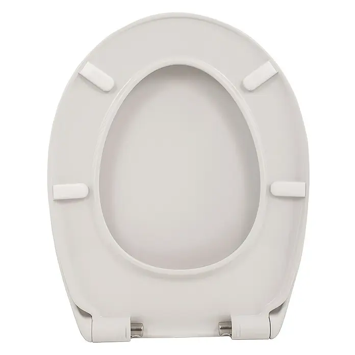 Calmwaters WC-Sitz Rezyklat - Kunststoff, Weiß, Mit Absenkautomatik - Ein weißer Toilettensitz, der durch sein schlichtes Design und die praktischen Befestigungen überzeugt. Die glatte Oberfläche sorgt für Hygiene.