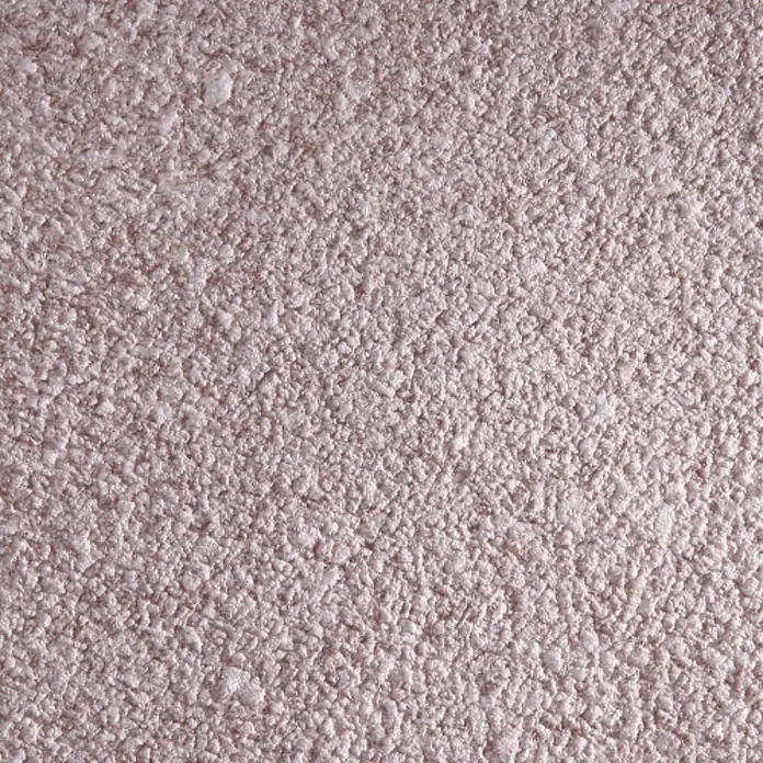 Floxxan Baumwollputz California 213 - Putz Tapete Flüssigtapete Braun - Braun, 1 kg, Lösemittelfrei - Nahaufnahme einer rauen, rosa getönten Wandtextur, die die unebene Oberfläche und das subtile Farbspiel betont. Perfekt für Hintergründe.
