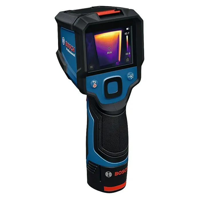 Bosch Professional Wärmebildkamera GTC 12V-450-13 - -20 °C - 450 °C - Die Bosch GIS 1000 C Thermokamera zeigt Wärmebilder auf ihrem Display an und bietet präzise Temperaturmessungen für Profis.