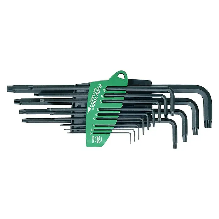 Wiha Stiftschlüsselsatz L-KEY Torx - 14 -tlg., Schlüsselweite: 72 mm - 232 mm - Ein Satz ProStar TORX Schraubendreher, hergestellt in Deutschland, mit einem praktischen Halter zur einfachen Aufbewahrung.