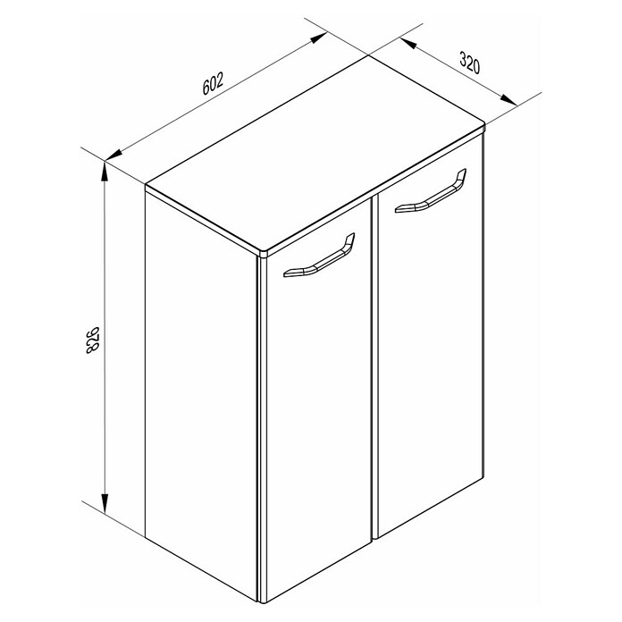 Fackelmann Milano Hängeschrank (Ast Eiche, B x T x H: 602 x 320 x 826 mm) | BAUHAUS