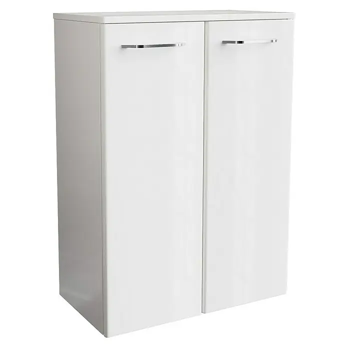 Fackelmann Milano Bad-Hängeschrank - B x T x H: 602 x 320 x 826 mm, Weiß - Dieser Schrank verfügt über zwei Türen mit schlichten, modernen Griffen und ist ideal für Badezimmer oder Hauswirtschaftsräume.