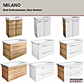 Fackelmann Milano Waschbeckenunterschrank (B x T x H: 1 000 x 476 x 492 mm, Ast Eiche/Weiß) | BAUHAUS