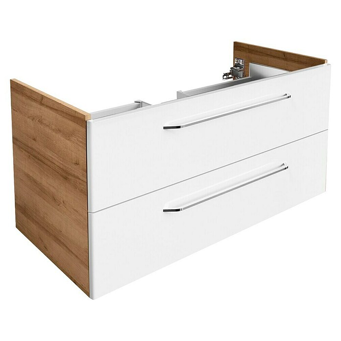 Fackelmann Milano Waschbeckenunterschrank (B x T x H: 1 000 x 476 x 492 mm, Ast Eiche/Weiß) | BAUHAUS