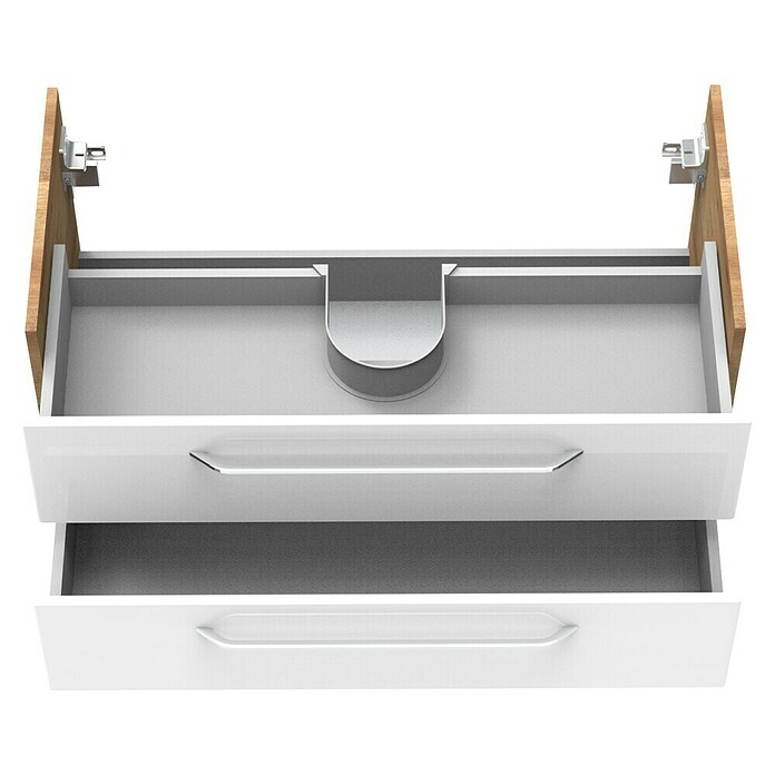 Fackelmann Milano Waschbeckenunterschrank (B x T x H: 1 000 x 476 x 492 mm, Ast Eiche/Weiß) | BAUHAUS