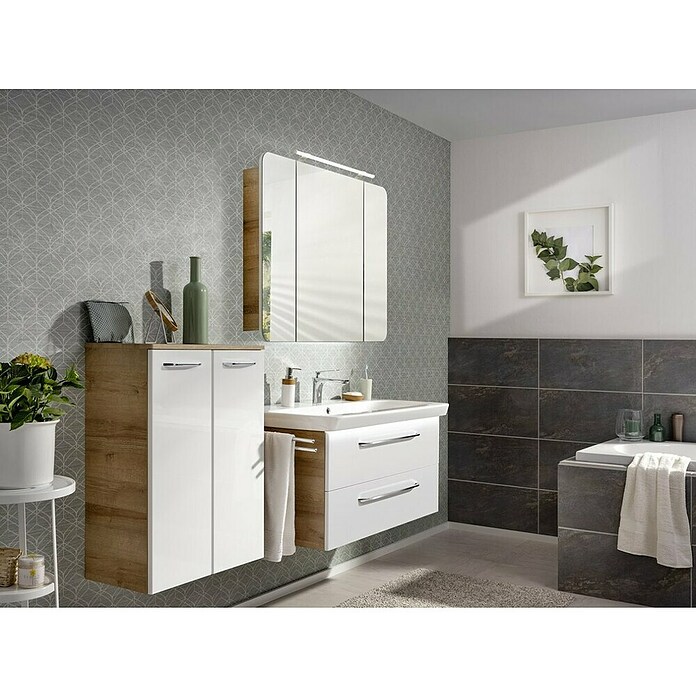 Fackelmann Milano Hängeschrank (Ast Eiche, Weiß, B x T x H: 602 x 320 x 826 mm) | BAUHAUS