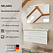 Fackelmann Milano Waschbeckenunterschrank (B x T x H: 1 000 x 476 x 492 mm, Ast Eiche/Weiß) | BAUHAUS