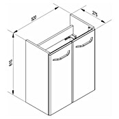 Fackelmann Milano Waschtischunterschrank (Ast Eiche, Weiß, B x T x H: 520 x 275 x 610 mm) | BAUHAUS