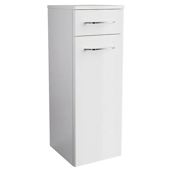 Fackelmann Milano Waschbeckenunterschrank - B x T x H: 302 x 320 x 826 mm, Weiß - Ein weißer Badezimmerschrank mit zwei Schubladen und eleganten Griffen, der Funktionalität und Stil in Ihr Badezimmer bringt.