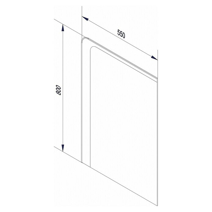 Fackelmann Milano LED-Lichtspiegel (550 x 800 mm, umlaufendes LED-Band, Rand teilsatiniert) | BAUHAUS