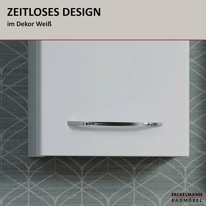 Fackelmann Milano Bad-Hängeschrank - B x T x H: 300 x 154 x 680 mm, Weiß - Stilvoller Badschrank in Weiß mit zeitlosem Design. Ein elegantes Möbelstück für jedes Badezimmer mit praktischem Griff.