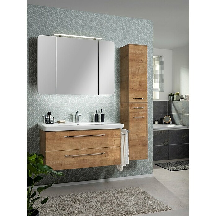Fackelmann Milano Waschbeckenunterschrank (B x T x H: 1 000 x 476 x 492 mm, Ast Eiche) | BAUHAUS