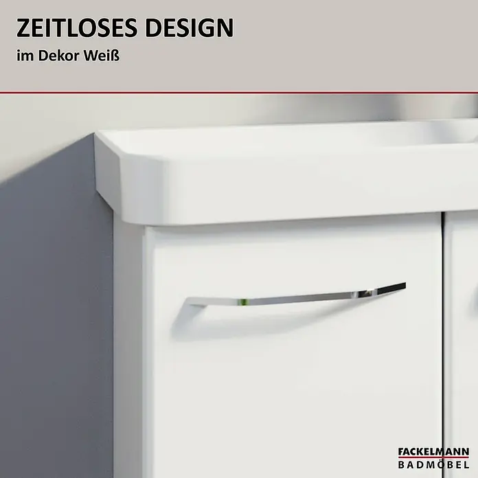 Fackelmann Milano Waschbeckenunterschrank - B x T x H: 520 x 275 x 610 mm, Weiß - Elegantes weißes Badezimmermöbel von Fackelmann mit zeitlosem Design und Griffen in Chromoptik für ein modernes Ambiente.
