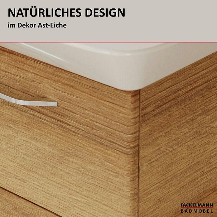 Fackelmann Milano Waschbeckenunterschrank (B x T x H: 1 000 x 476 x 492 mm, Ast Eiche) | BAUHAUS