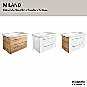 Fackelmann Milano Waschtisch (B x T: 1 073 x 543 mm, Hahnloch: Mitte, Mit Überlauf, Weiß) | BAUHAUS