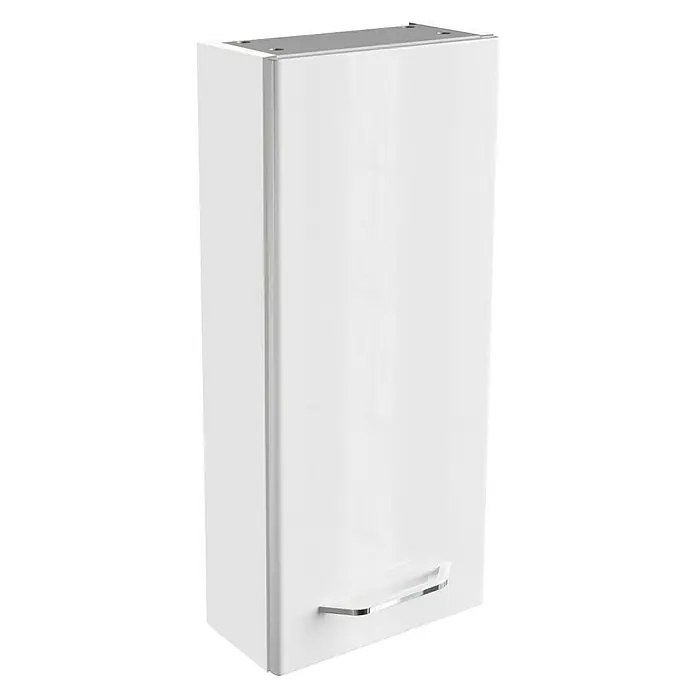 Fackelmann Milano Bad-Hängeschrank - B x T x H: 300 x 154 x 680 mm, Weiß - Ein strahlend weißer, hochglänzender Hängeschrank mit einem eleganten Griff, ideal für moderne Küchen und Badezimmer.