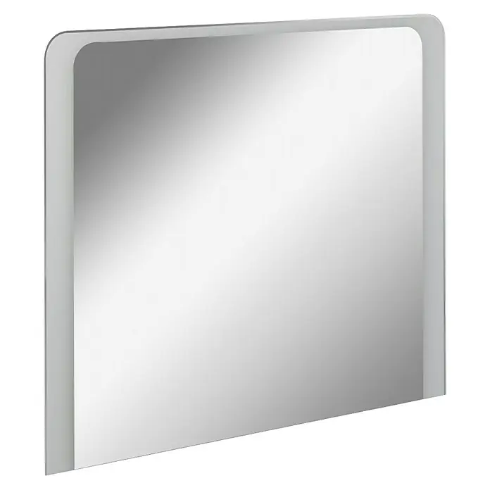 Fackelmann Milano Lichtspiegel - 100 x 80 cm, umlaufendes LED-Band, Rand teilsatiniert - Elegantes, rechteckiges Wandspiegeldesign mit abgerundeten Ecken und subtilem Rahmen für moderne Badezimmer und Wohnbereiche.